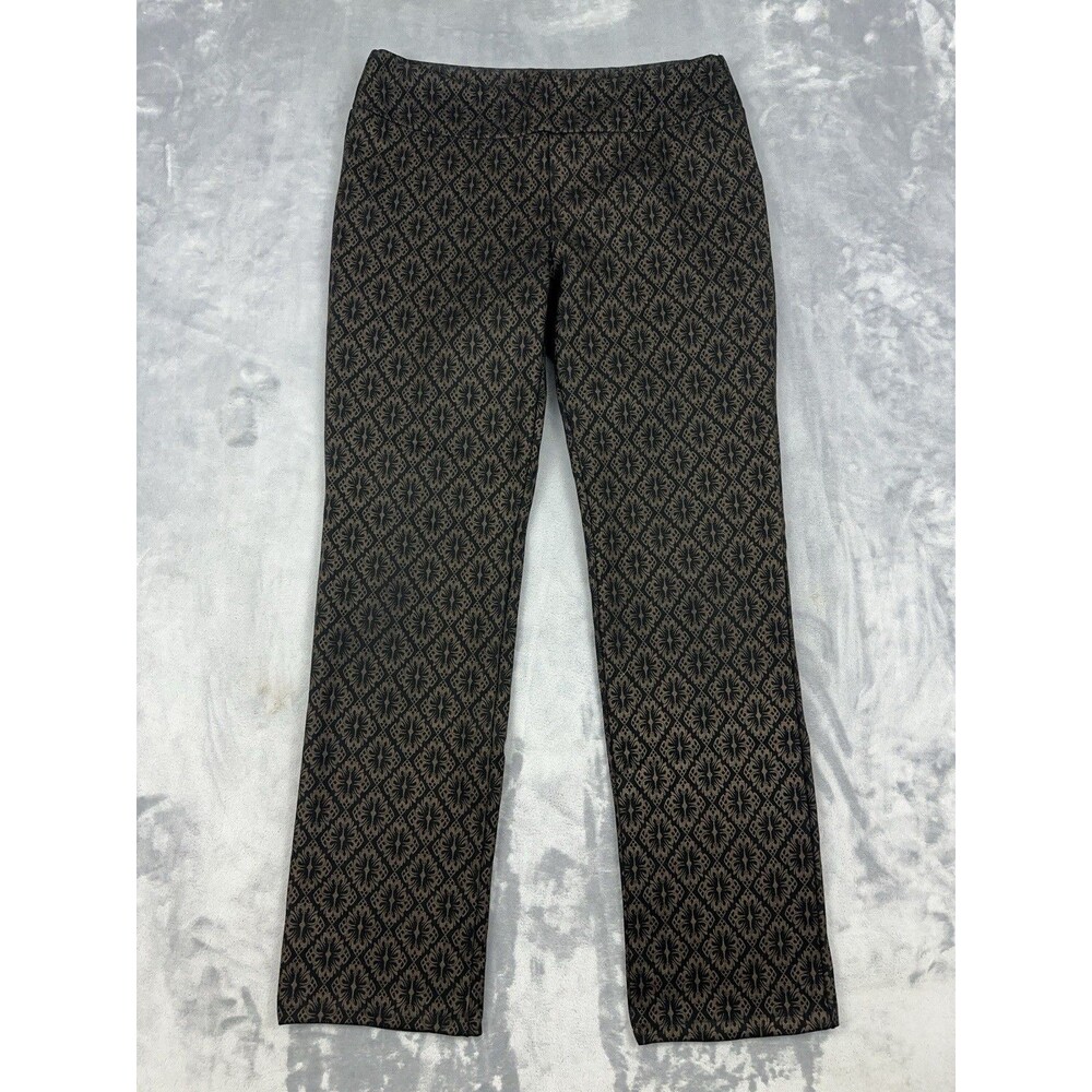 Soft Surroundings Medallion Print Ponte Knit Pants Black Gold Womens Size S